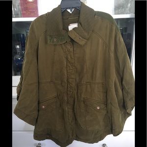 Anthropologie Super Soft Army Green Pancho